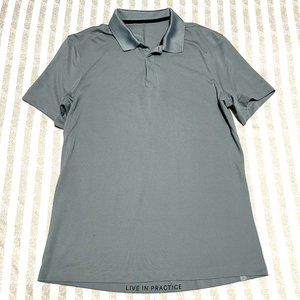 Lululemon Mens Large L Tech Pique Polo Golf Short Sleeve Shirt - Blue